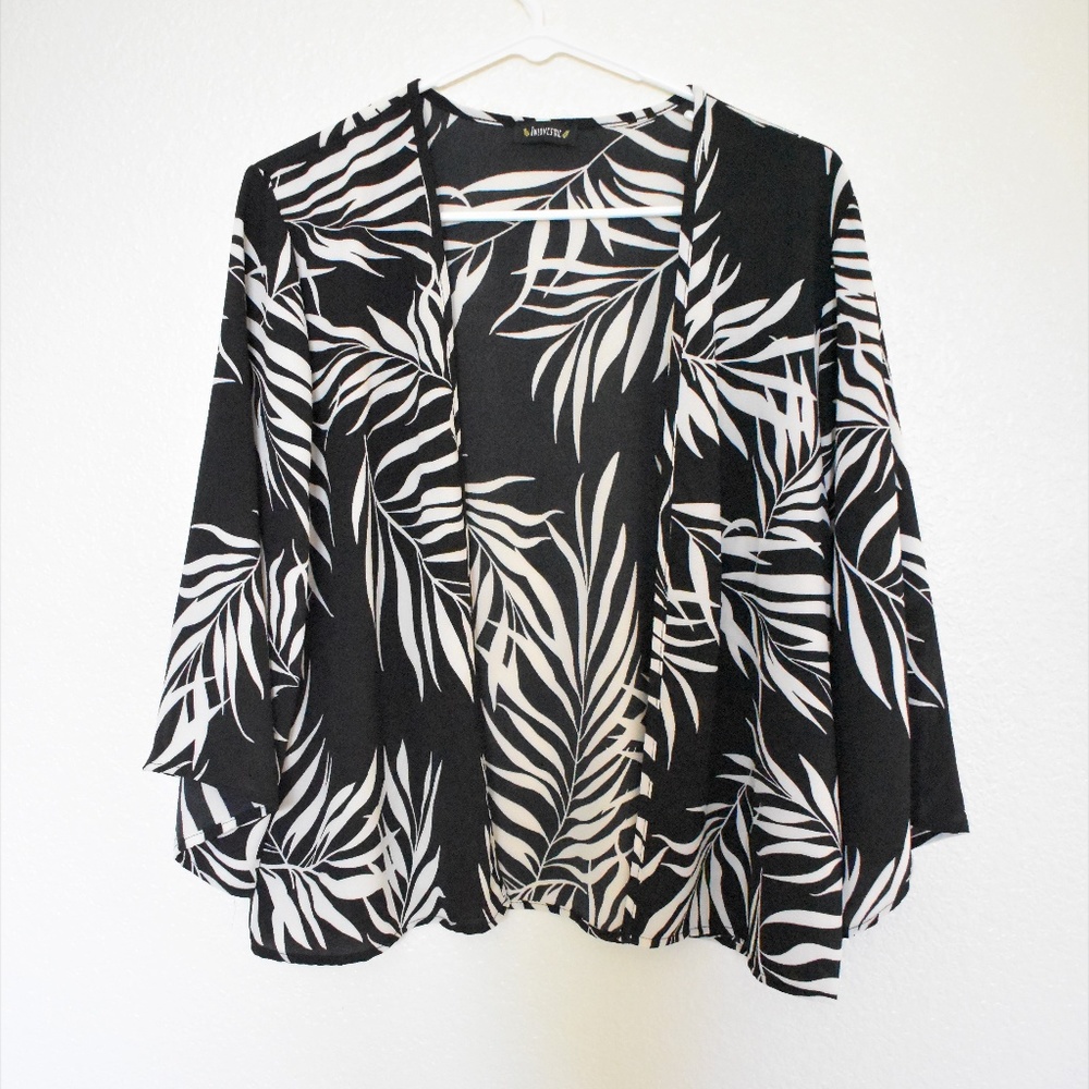 Palm Leaf Print Kimono